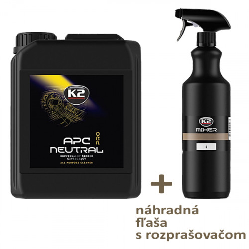 K2 APC NEUTRAL PRO 5L všestranný čistiaci koncentrát s PH neutrál + MIXER HDPE 1L  (náhradná fľaša)