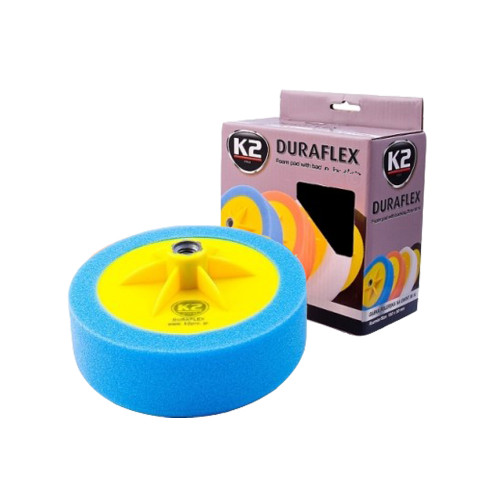 K2 DURAFLEX modrá - vysokobrúsna leštiaca hubka so závitom M14 s opornou doskou